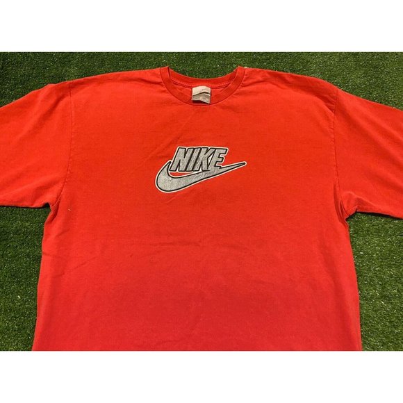 Vintage 90s Nike Air Just Do It center swoosh long sleeve t-shirt XL red - Picture 5 of 15